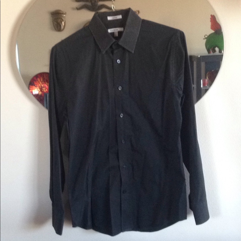 Black express button-down.